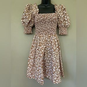 Floral Dress with Puffed Sleeves